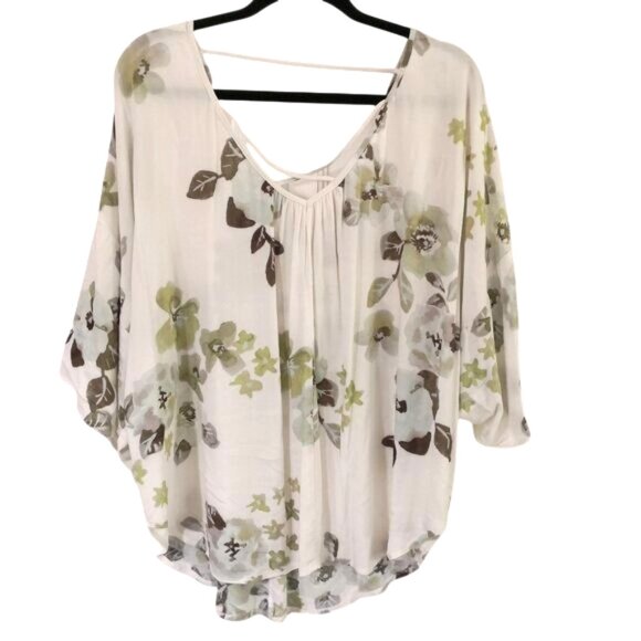 Lovestitch Floral Cross Front Tunic Top Size M/L - Picture 2 of 7
